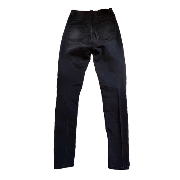 UNIF Black Stretch Jeans Ripped Distressed Inseam 26” Mid-Rise 5 Pocket - Picture 6 of 6